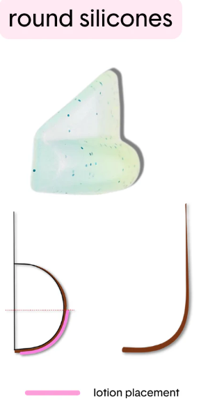 Glueless Round Silikonske blazinice, 5 velikosti SET