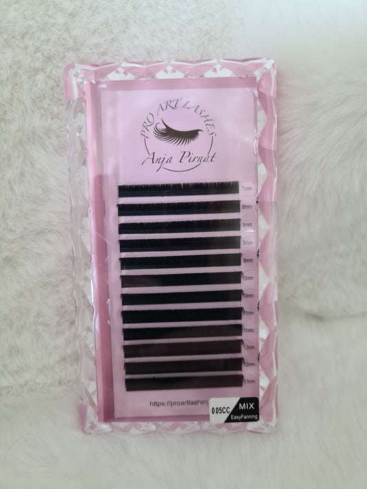 Trepalnice Pro art lashes - Easy fanning 0.05mm, CC